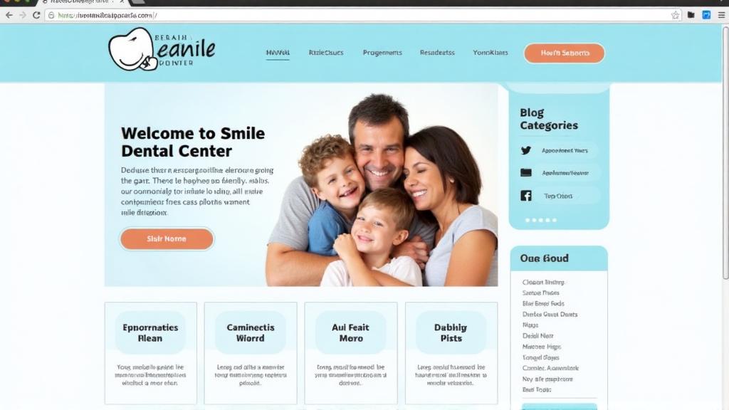 Outdated Dentists website before SEO redesign